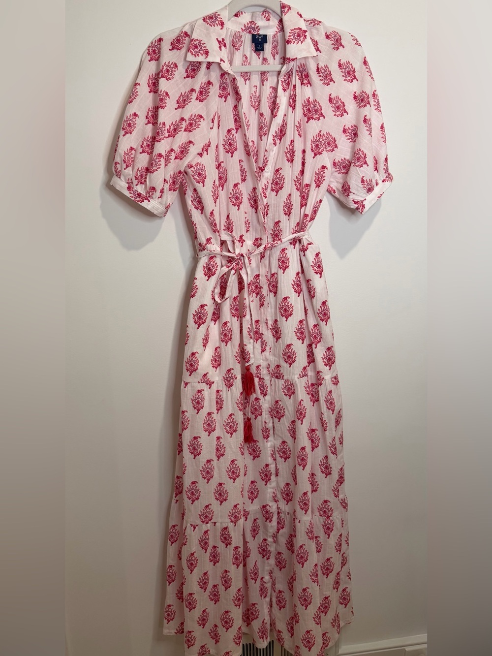 Roller Rabbit for Target White Maxi Dress with Pink Floral Print